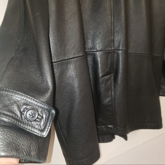 DANIER Black Leather Trench Long Soft Jacket Men's - Picture 11 of 13